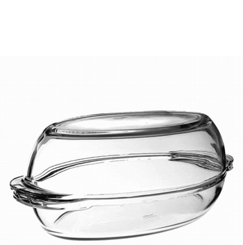 Pekáč sklo 35x20v9,4cm ovál s víkem 3,7 l. PASA